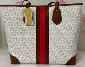 Michael Kors Eva MK Signature Сумка из ПВХ-нейлона с чехлом, цвет dahlia pink/multi/gold