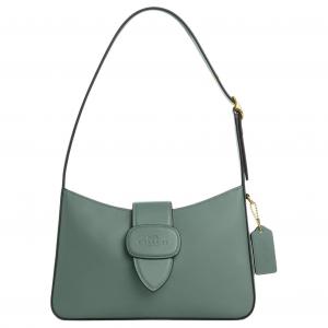 COACH Сумка через плечо женская средняя из телячьей кожи шалфейного цвета