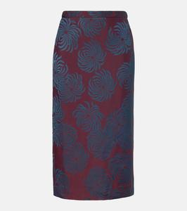 Юбка миди с принтом Dries Van Noten, бордовый