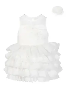 Платье с кружевом и оборками Dress & Fleur, белый