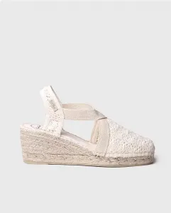 Женские эспадрильи на танкетке из ткани крючком на резинке Toni Pons, цвет Crudo