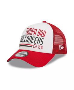 Мужская белая, красная кепка Tampa Bay Buccaneers Stacked A-Frame Trucker 9FORTY Adjustable New Era