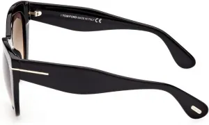 Солнцезащитные очки Tom Ford CARA FT 0940, блестящий черный/серо-коричневый оттенок, размер 56/20/140, унисекс
