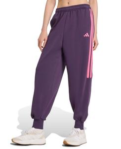 Женские флисовые брюки House of Tiro с тремя полосками Adidas, Aurora Plum/lucid Pink