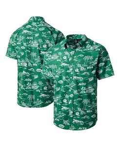 Мужская зеленая рубашка New York Jets Throwback Pua Performance Reyn Spooner