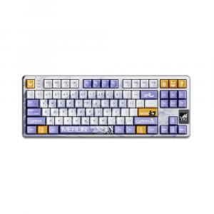 Игровая беспроводная клавиатура Valkyrie VK87, Merlin, белый/фиолетовый, английская раскладка