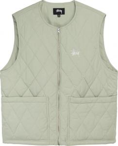 Жилет Stussy Diamond Quilted Vest 'Sage', зеленый