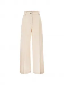 Брюки-клеш с пятью карманами MAX MARA, бежевый