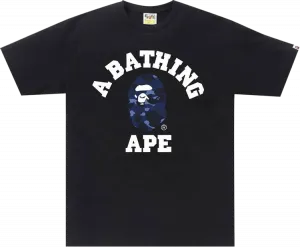 Футболка Bape Color Camo College Tee 'Black/Navy', черный