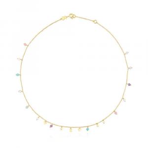 Колье Tous Vermeil Cool Joy With Gemstones, позолоченное серебро/драгоценные камни