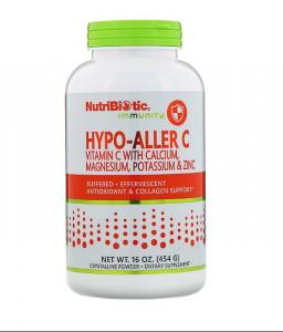 Иммунитет, Hypo-Aller C Витамин C с кальцием, магнием, калием и цинком, 454 г, NutriBiotic