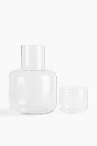 Графин и стакан H&M Nightstand, 12x16,5 см 6x7 см, прозрачный