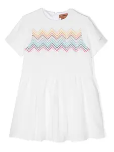 Платье с короткими рукавами Missoni Kids, белый