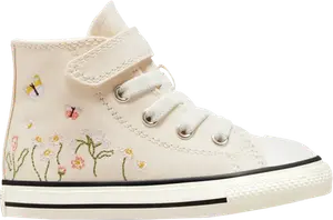 Кроссовки Converse Chuck Taylor All Star Easy-On High TD Embroidered Floral Print - Natural Ivory, белый