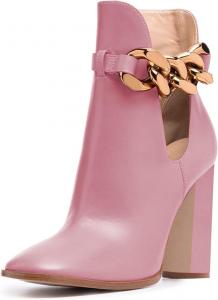 Женские ботильоны FSJ с боковыми вырезами, заостренным носком, на щиколотку, с массивным устойчивым каблуком, удобные, с регулируемыми цепочками и пряжками, модные ботиночки, размеры 4-15 US, Pink
