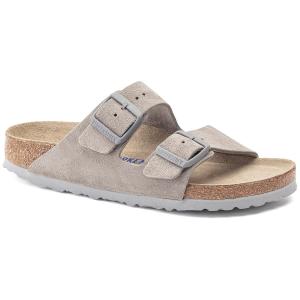Замшевые сандалии Birkenstock Arizona с мягкой стелькой, серый