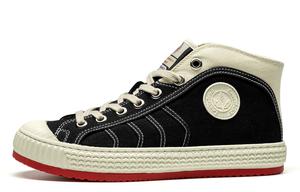 LEAVELAND Кроссовки мужские мидтоп черно-бело-зеленые хаки (без подкладки), цвет Black (Unlined)