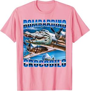 Футболка Bombardino Crocodilo - Italian Brainrot, розовый