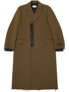 Однобортное пальто MM6 Maison Margiela Numeric Signature, коричневый