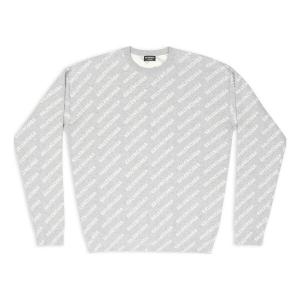 Свитер all over logo crewneck sweater 'light grey white' Balenciaga, серый