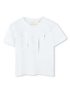 Футболка со стразами Givenchy Kids, белый