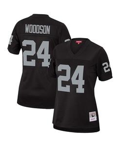 Женская черная футболка команды Charles Woodson Las Vegas Raiders Legacy Replica Team Mitchell & Ness, черный
