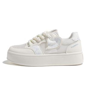 HUANQIU Скользоустойчивые износостойкие дышащие женские лоу-топы для скейтбординга бежево-голубые [сетчатые], цвет Beige Blue[Mesh]