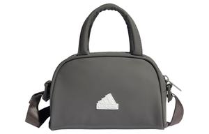 Adidas Полиуретановая сумка для боулинга через плечо женская классическая серо-белая, Charcoal Gray & White