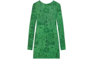 Платье из люрексового жаккарда с цветочным узором Givenchy, зеленый
