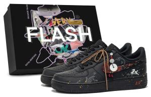 Nike Мужские низкие скейтбордные кроссовки Air Force 1 Galloping With The Box Included, износостойкие, черный