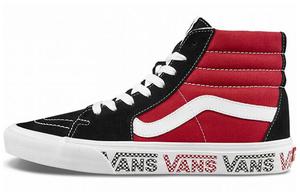 Кроссовки Vans SK8-HI Sidewall Logo Black Racing Red Suede Skate Shoes 'Black Racing Red'