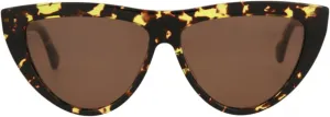 Солнцезащитные очки Bottega Veneta в оправе «кошачий глаз» из ацетата, Havana Havana Brown-bv1018s-30008309-002