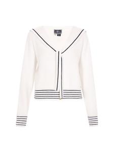 Женский кардиган темно-синего цвета с оттенком белого DreiMaster Maritim