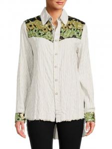 Топ с пайетками на пуговицах Etienne Marcel Military