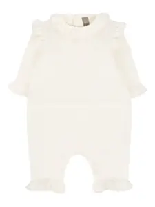 Шерстяной комбинезон с оборками Little Bear, белый