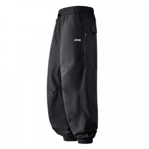 Повседневные брюки Unisex утепленные с флисовой подкладкой и манжетами Jeep, черный [fleece-lined and thickened]