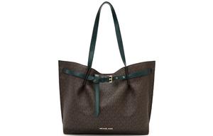 MICHAEL KORS Искусственная кожаная сумка тоут Шоппер На одно плечо Ультрамаленькая Женская Тёмно-коричневая Тёмно-зелёная