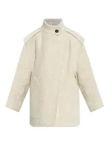 Пальто свободного кроя из смесовой шерсти с асимметричной застежкой IRO, нейтральный