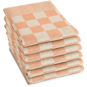 Полотенце кухонное DDDDD «Барбекю, 65х65 см, из 100% хлопка, жаккардовая ткань», (комплект, 6 шт.), оптимальное впитывание влаги и долговечность, цвет pastel peach