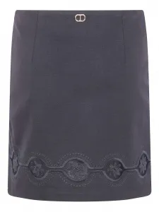 Юбка с цветочной вышивкой TWINSET, синий