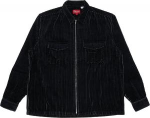 Рубашка Supreme 2-Tone Corduroy Zip Up Shirt 'Black', черный