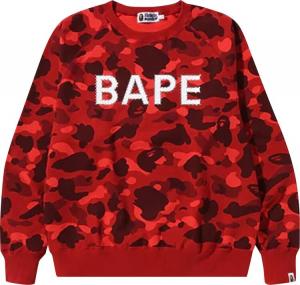 Толстовка BAPE Color Camo Crystal Stone Relaxed Fit Crewneck 'Red', красный