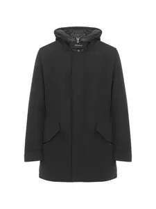 Пальто с логотипом Woolrich, черный