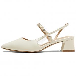 Звездный свет Chunky каблук высокие каблуки женские Tata, белый