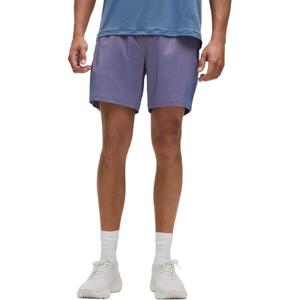 Шорты спортивные мужские pace breaker linerless 7' iridescent Lululemon, синий/коралловый