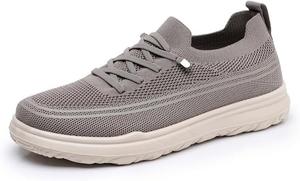 Мужские комфортные слипоны с мягкой подошвой, дышащие лоферы, повседневная носка, противоскользящие кроссовки с круглым носком, легкая обувь для ходьбы Qacksv, хаки