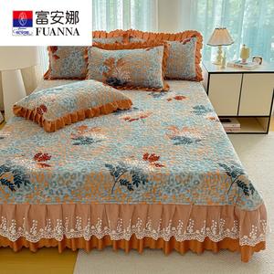 Fuanna Комплект постельного белья из 3 предметов (плед 280х260 см, 2 наволочки), молочный бархат, цвет A Single Leaf of Wealth