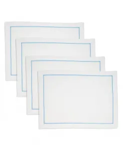 Салфетки под приборы с вышитым узором, набор из 4 шт. Saro Lifestyle, aqua