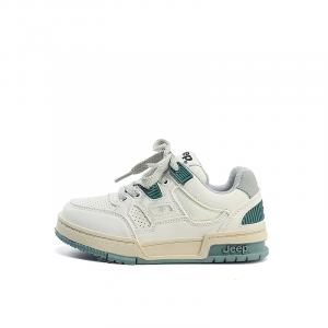 Низкие детские скейтбординг кроссовки white green kids Jeep, Aqua зеленый/айвори