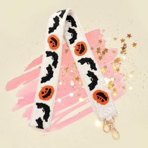 Ремешок для сумки с бусинами в виде летучей мыши и тыквенных семечек на Хэллоуин FASHNZFAB